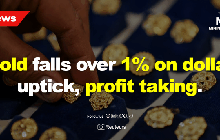 Gold falls over 1% on dollar uptick, profit taking.