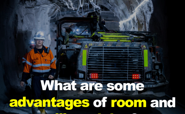 What are some advantages of room and pillar mining?