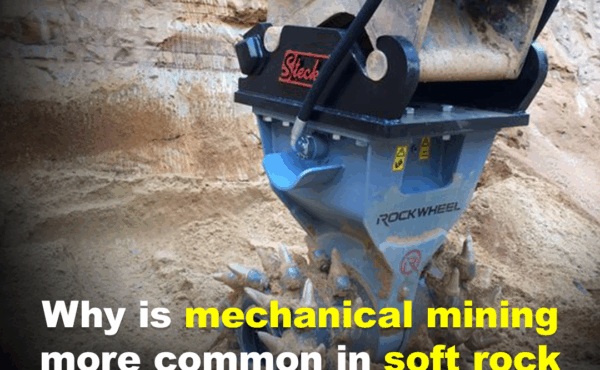 Why is mechanical mining more common in soft rock than in hard rock?