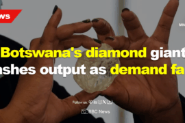 Botswana's diamond giant slashes output as demand falls.