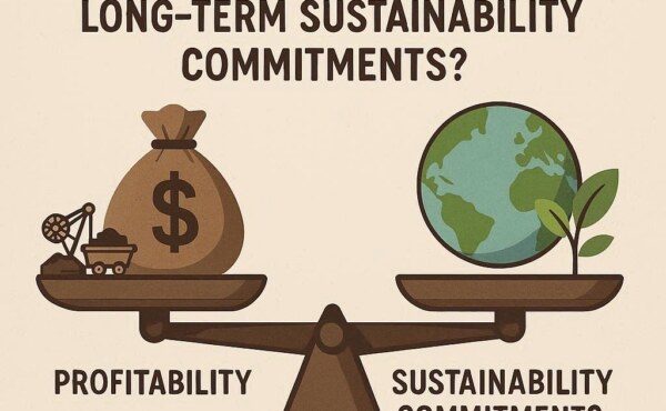 How can mining companies balance profitability with long-term sustainability commitments?