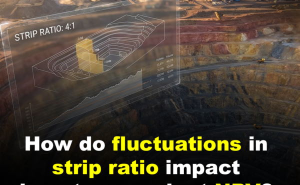 How do fluctuations in strip ratio impact long-term project NPV?
