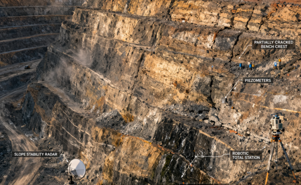 What factors determine the stability of open pit mine slopes?