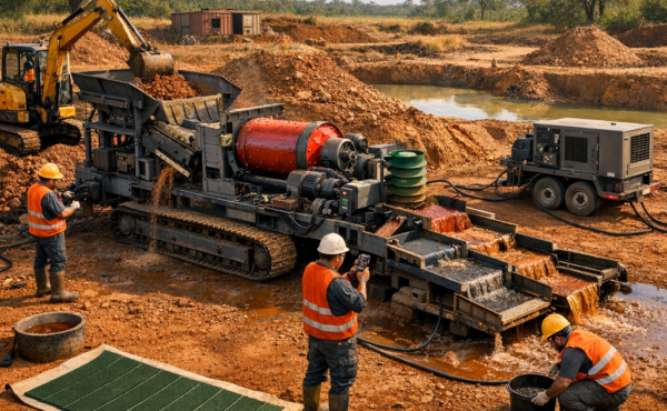 What role do mobile plants play in small-scale mining operations?