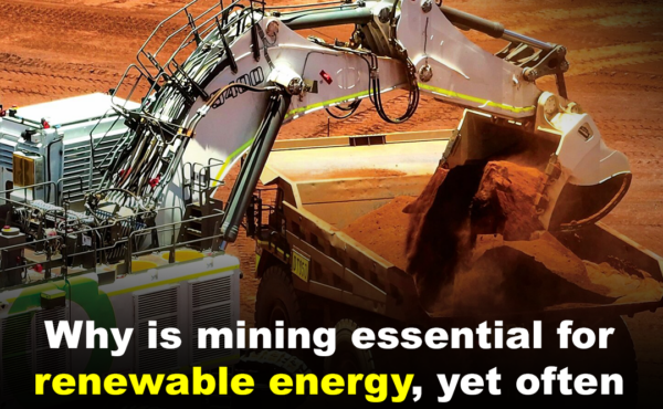 Why is mining essential for renewable energy, yet often criticized?