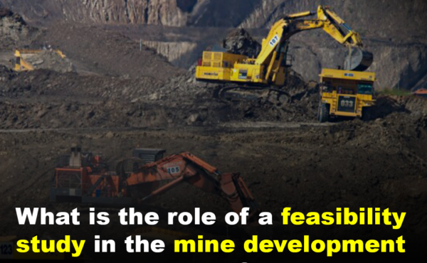 What is the role of a feasibility study in the mine development cycle?