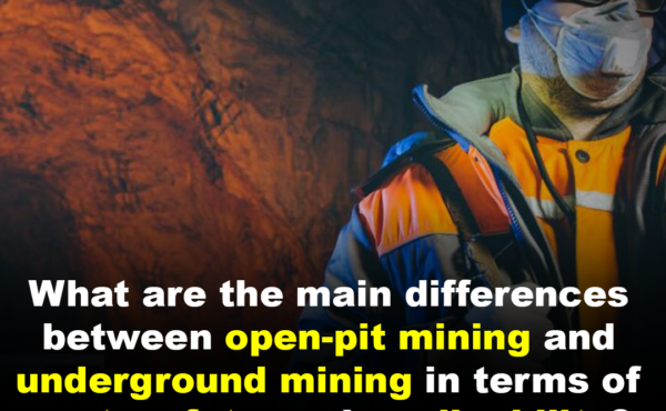 What are the main differences between open-pit mining and underground mining in terms of cost, safety, and applicability?