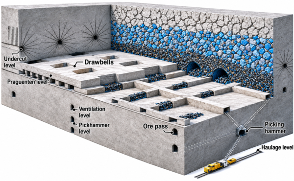 How do you apply discrete element modelling (DEM) to evaluate caving potential and cave propagation in a block caving operation?