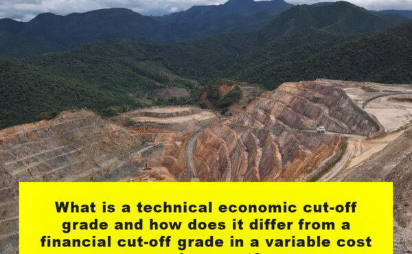 What is a technical economic cut-off grade and how does it differ from a financial cut-off grade in a variable cost environment?