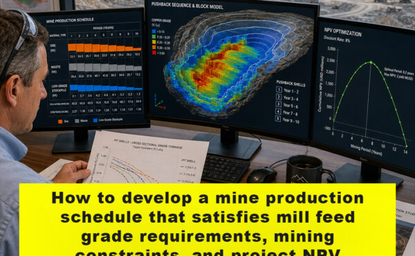 How to develop a mine production schedule that satisfies mill feed grade requirements, mining constraints, and project NPV objectives simultaneously?