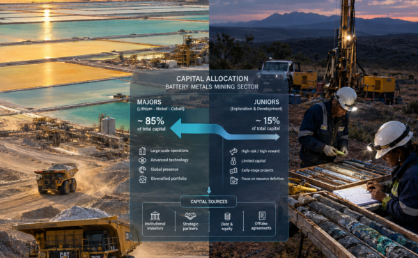 How is the shift toward battery metals reshaping capital allocation across major and junior miners?